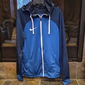 Nike Navy and Blue Full-Zip Jacket Mens Medium